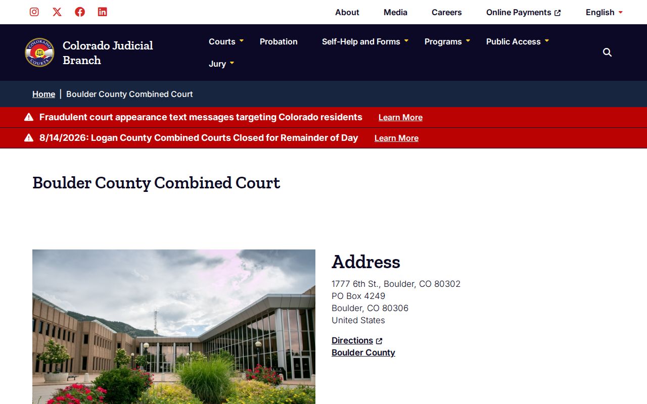 Boulder County Justice Center court records location