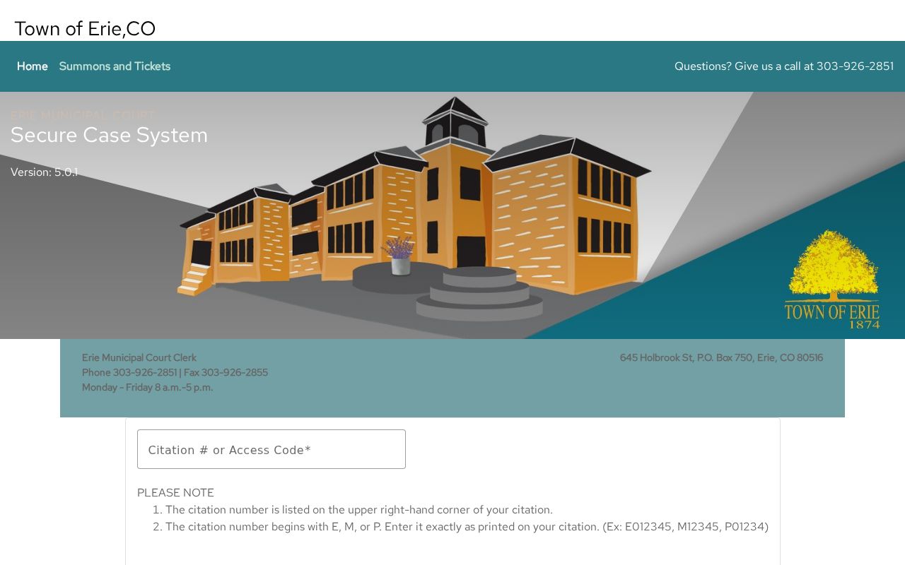 Erie court docket Town municipal payment portal